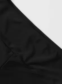 SHEIN Swim Shorts bikini de cintura alta - Negro - Ver 5