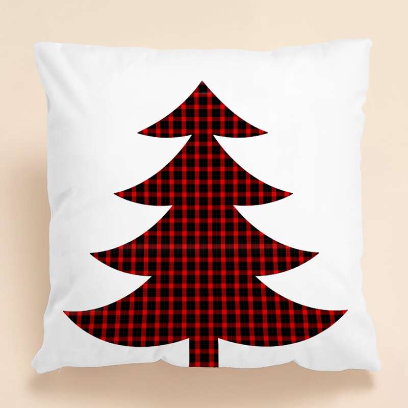 

Christmas Tree Cushion Cover Without Filler, White