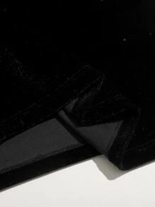 Muchica Solid Velvet Bodycon Dress - Black - View 3