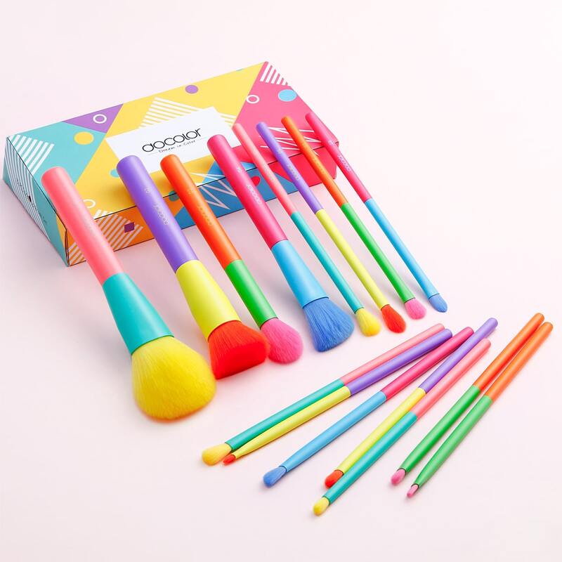 

15pcs Color Block Makeup Brush Set, Multicolor