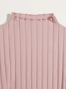 SHEIN Privé Vestido tejido de canalé de cuello alto