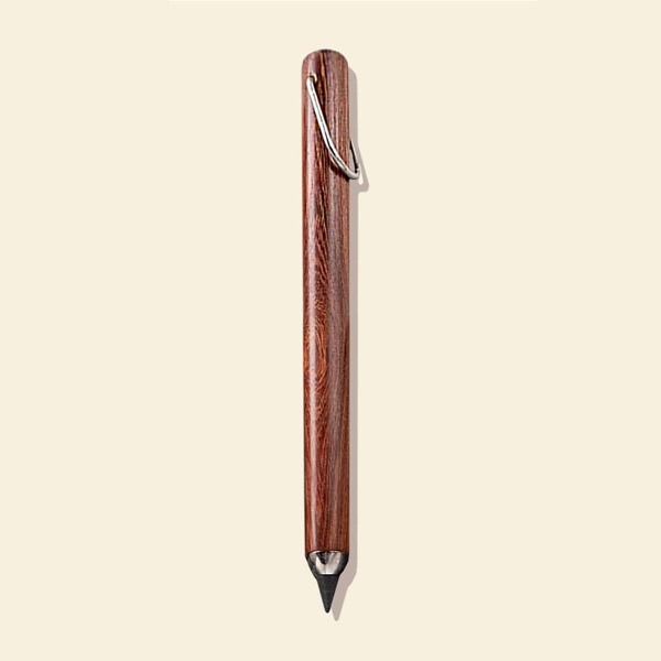 

1pc Wooden Handle Alloy Nib Leadless Pencil, Grey