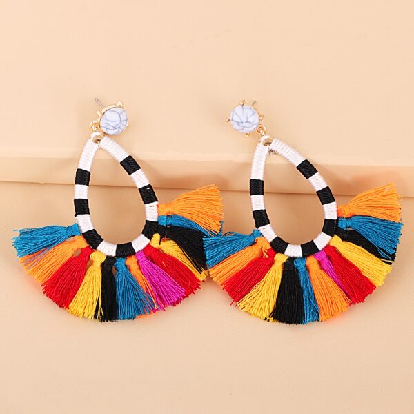 

Tassel Decor Earrings, Multicolor