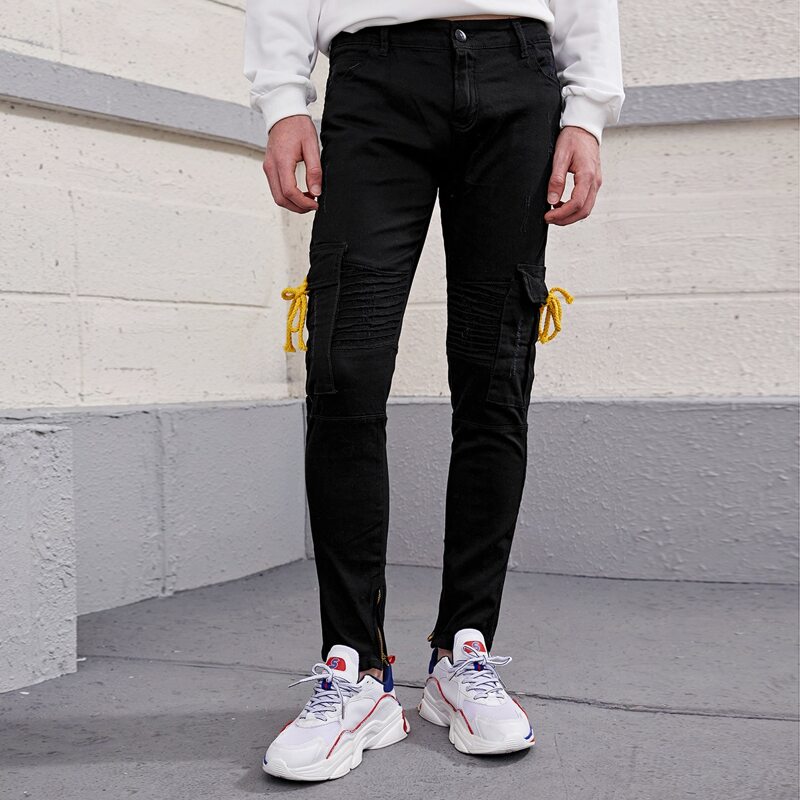 

Guys Pocket Drawstring Jeans, Black