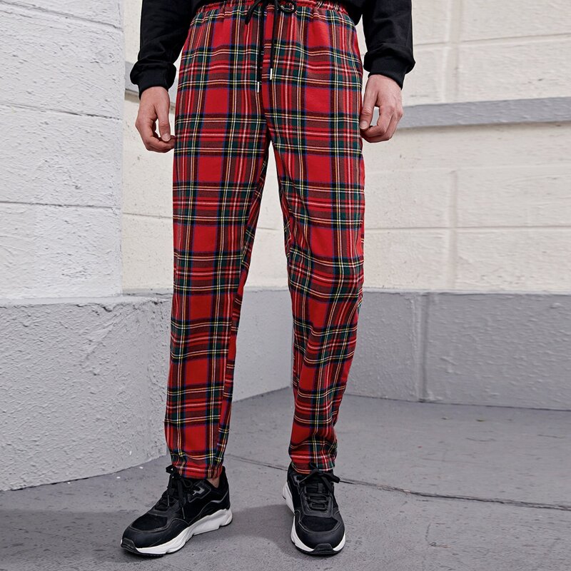 

Guys Tartan Drawstring Pants, Multicolor