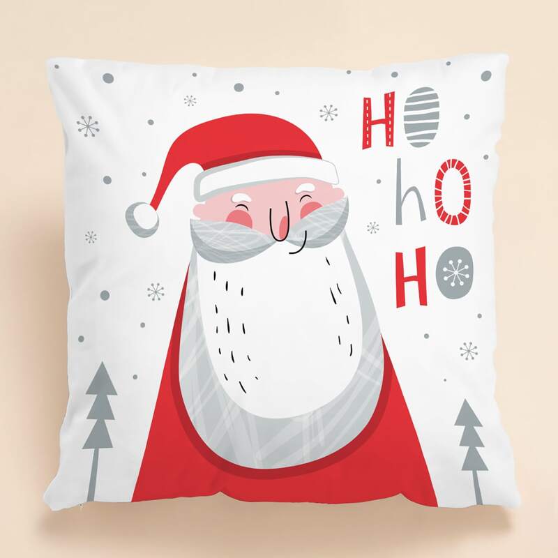 

Christmas Santa Claus Cushion Cover Without Filler, White
