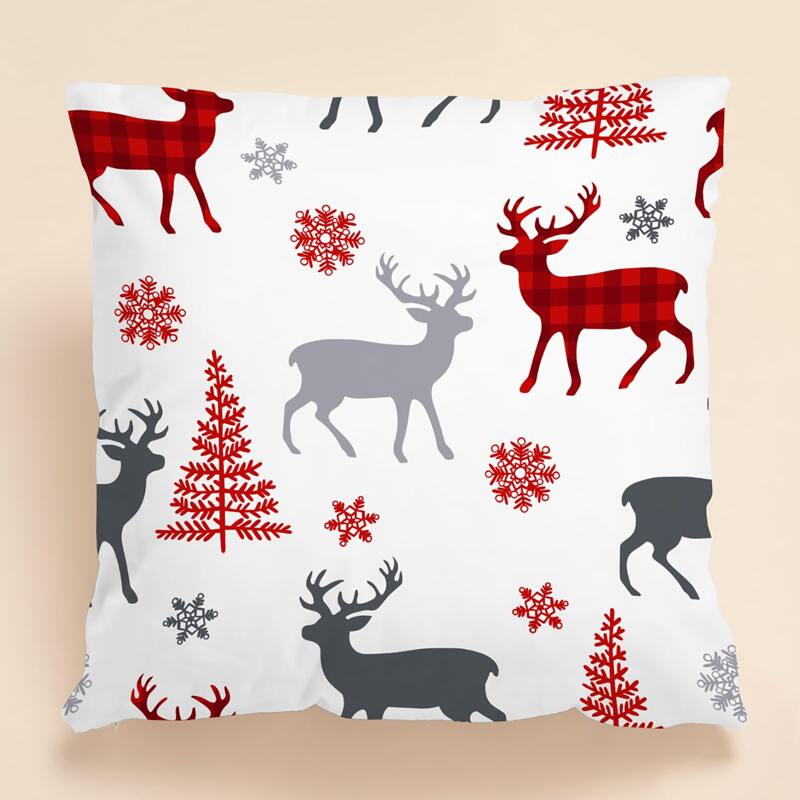 

Christmas Deer Cushion Cover Without Filler, White