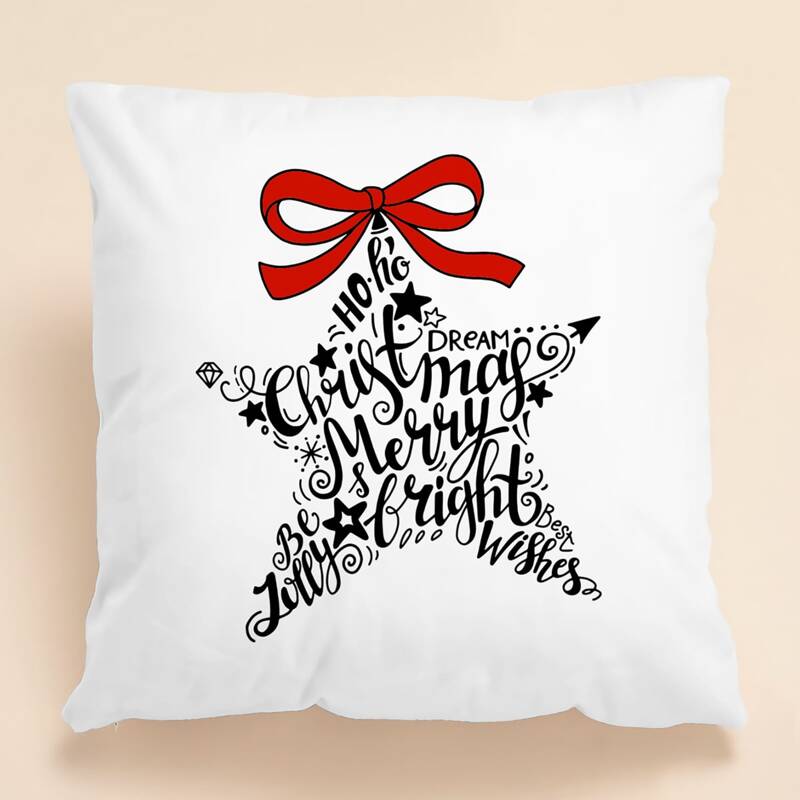 

Christmas Star Cushion Cover Without Filler, White