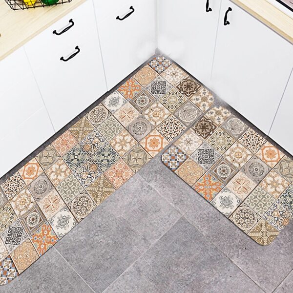 

1pc Vintage Pattern Kitchen Carpet, Multicolor