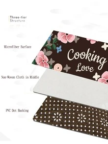 1pc Flower Print Kitchen Carpet - Multicolor - View 3