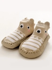 Calcetines de bebé con estampado de dibujos animados - Caqui - Ver 3