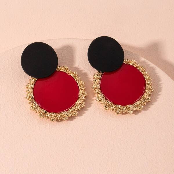 

Round Design Earrings, Multicolor