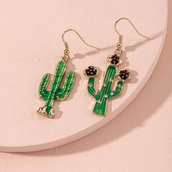 

Cactus Charm Drop Earrings, Multicolor