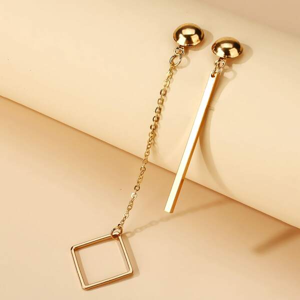 

Geometric Charm Drop Earrings, Gold