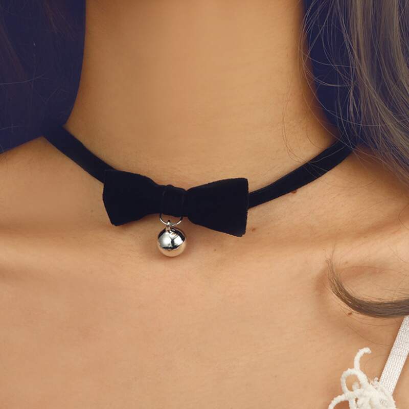 

Velvet Bow Choker, Black