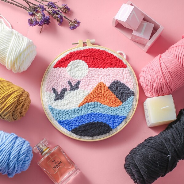 

Cartoon DIY Poke Embroidery Kit, Multicolor