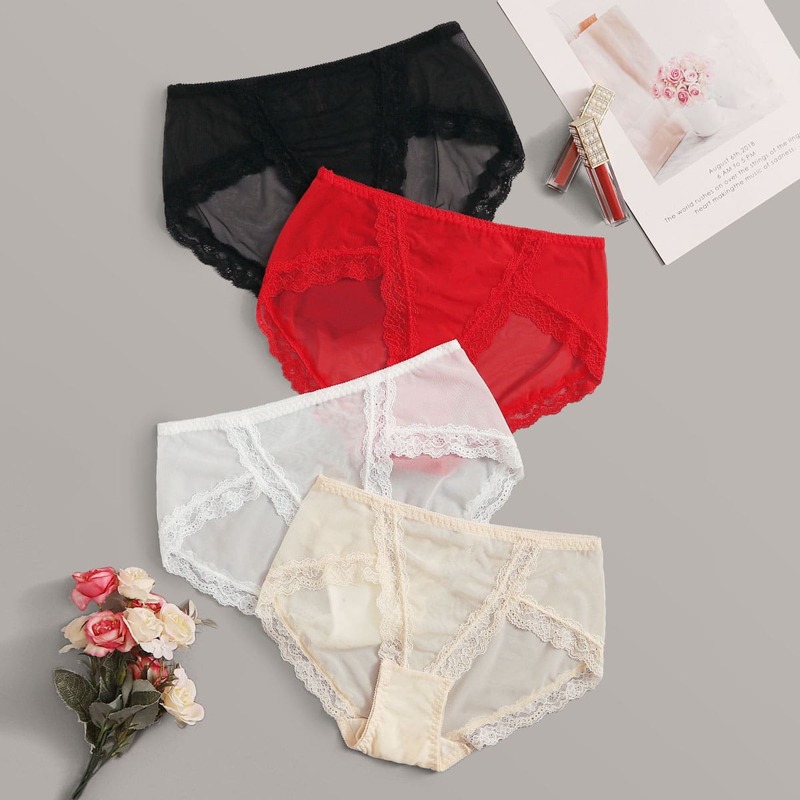 

4pack Mesh Panty Set, Multicolor