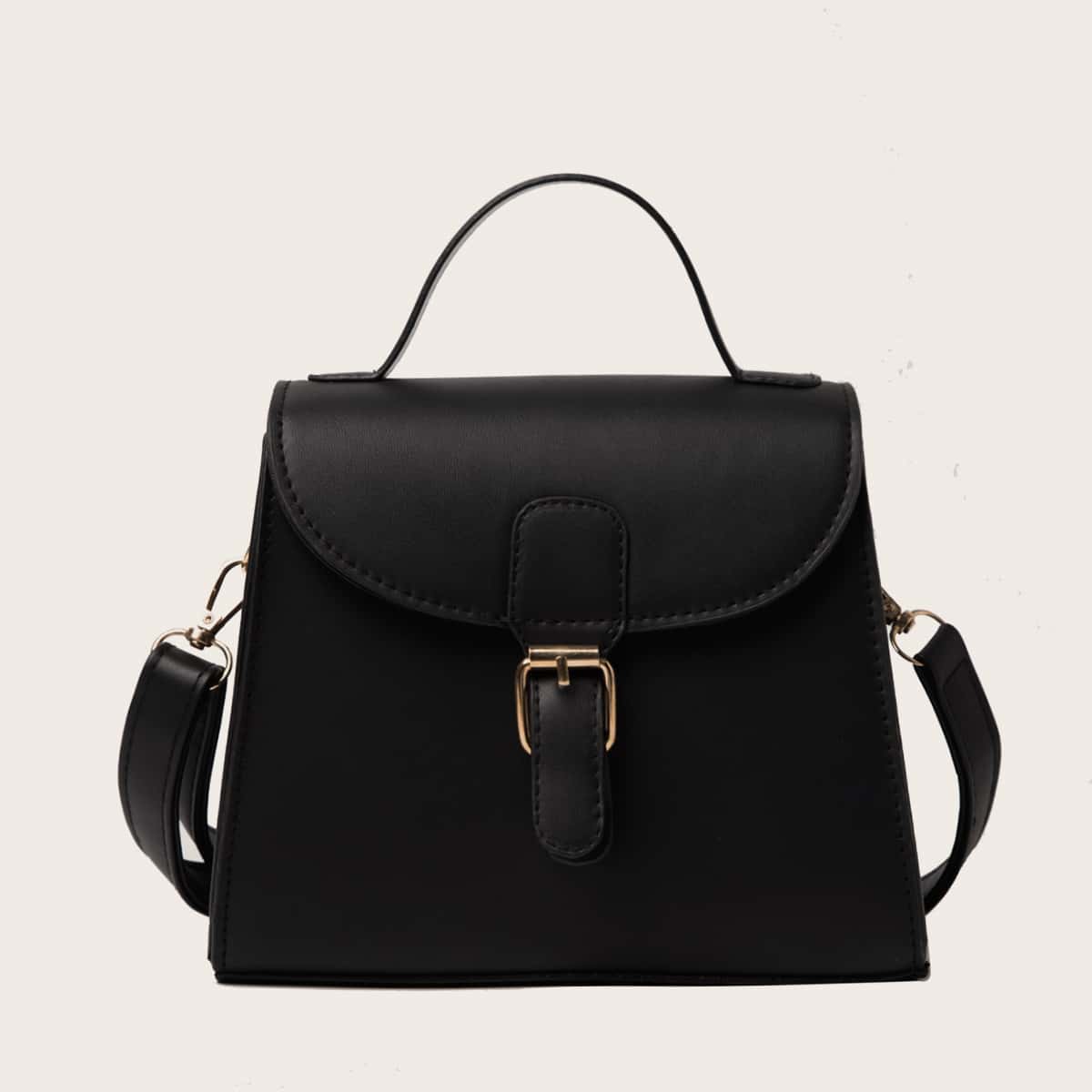 

Buckle Square Bag, Black