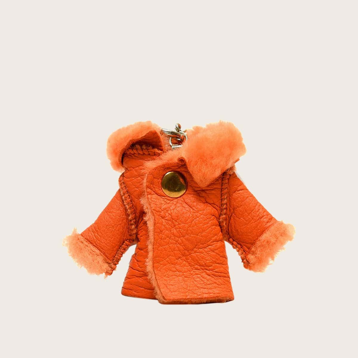 

Mini PU Coat Keychain, Orange