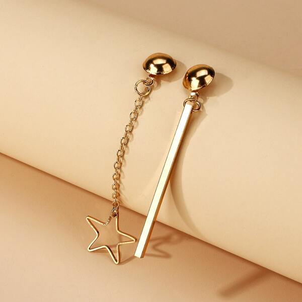 

Star Charm Drop Earrings, Gold