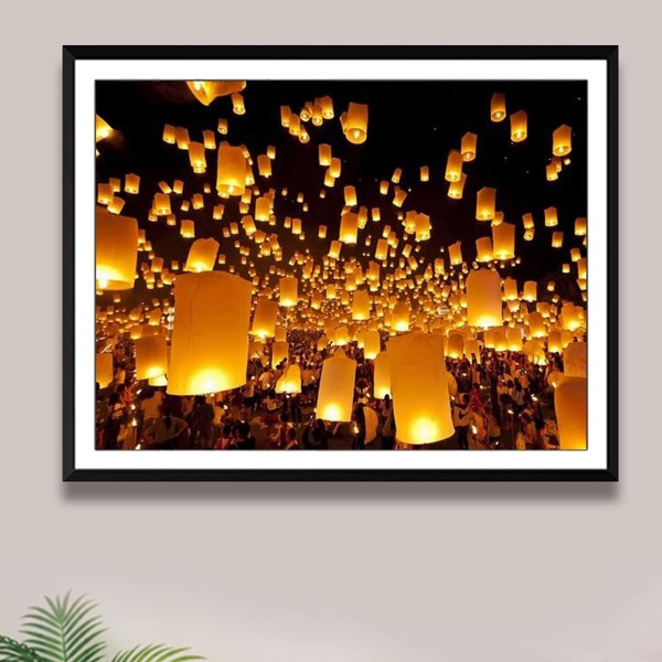 

Lantern Print Diamond Painting Without Frame, Multicolor