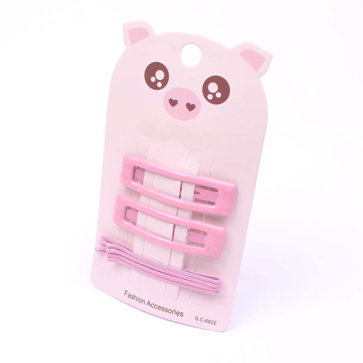

6pcs Simple Hair Clip, Pink