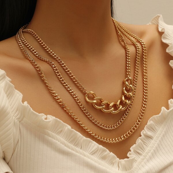

Minimalist Layered Necklace, Gold