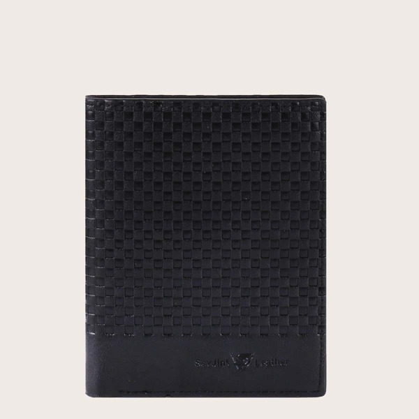 

Men Woven Pattern Bifold Card Holder, Black