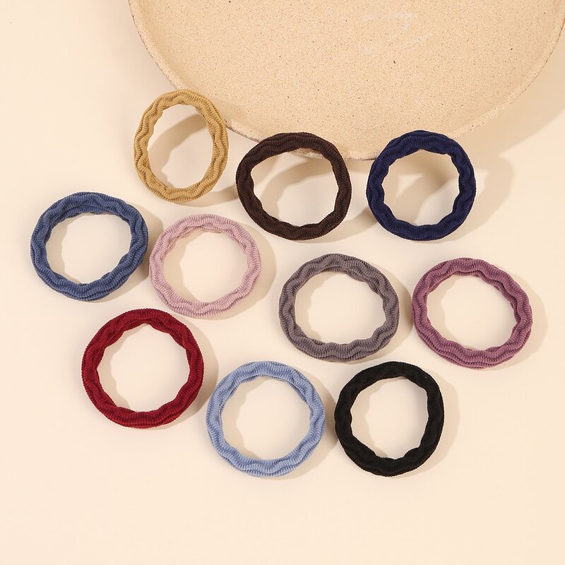 

10pcs Solid Hair Tie, Multicolor