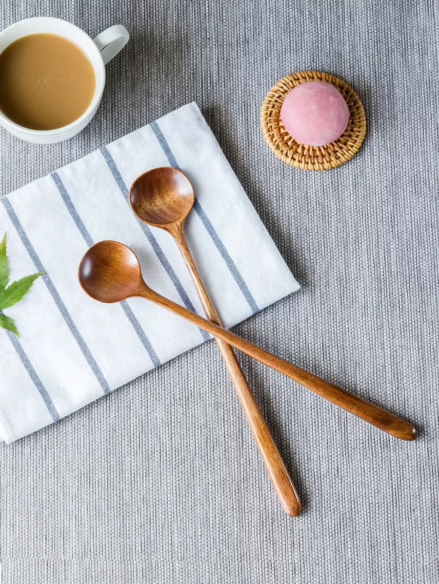 1pc Long Handle Wooden Spoon, Simple Stirring Spoon For Home,Kitchen,Christmas Gift,School Supplies