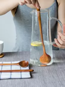 1pc Long Handle Wooden Spoon, Simple Stirring Spoon For Home,Kitchen,Christmas Gift,School Supplies