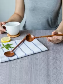 1pc Long Handle Wooden Spoon, Simple Stirring Spoon For Home,Kitchen,Christmas Gift,School Supplies