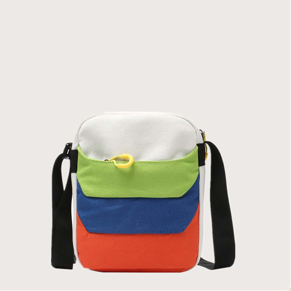 

Colorblock Canvas Crossbody Bag, Multicolor