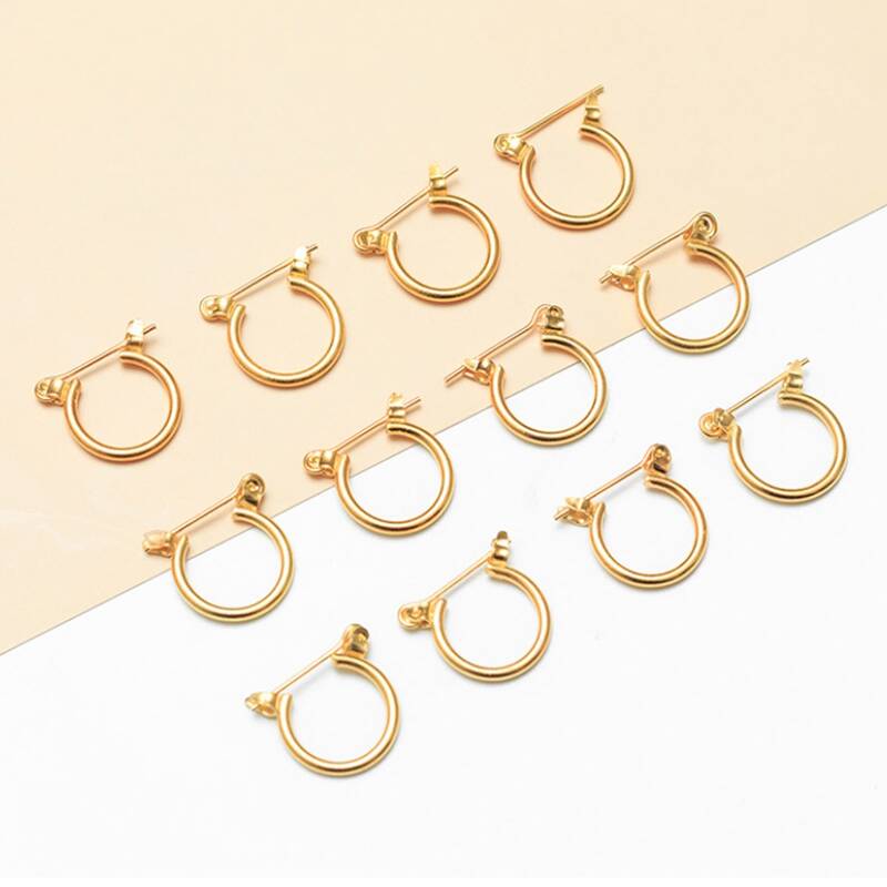 

6pairs Clip On Hoop Earring, Gold