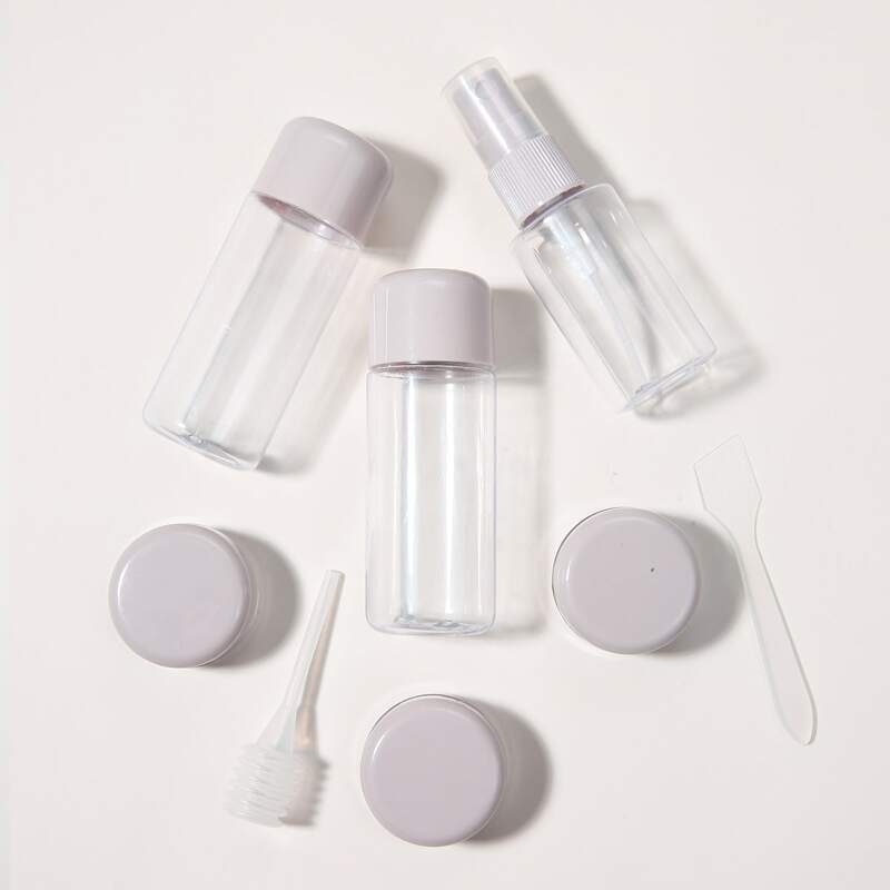 

8pcs Portable Travel Bottle Set, Grey