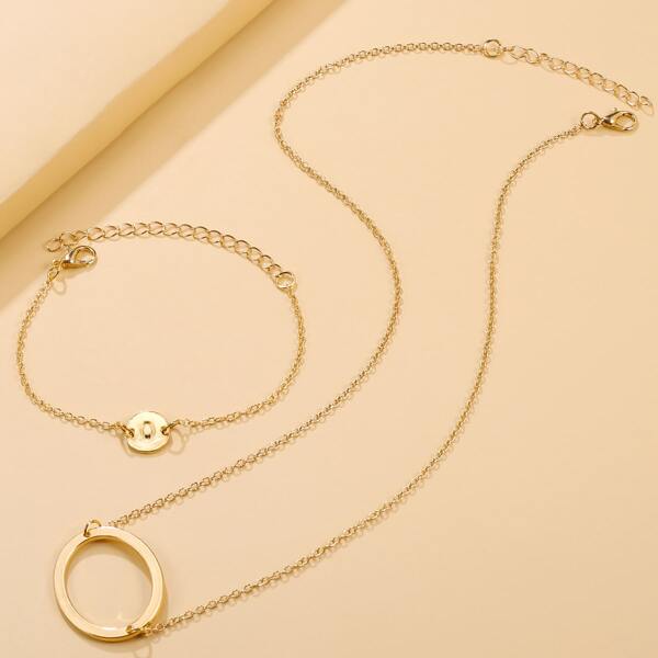 

Letter Charm Necklace & Bracelet, Gold