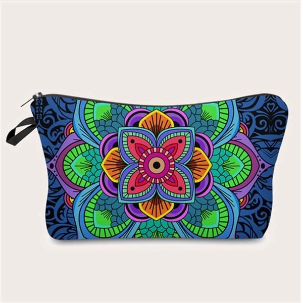 

Mandala Print Makeup Bag, Multicolor