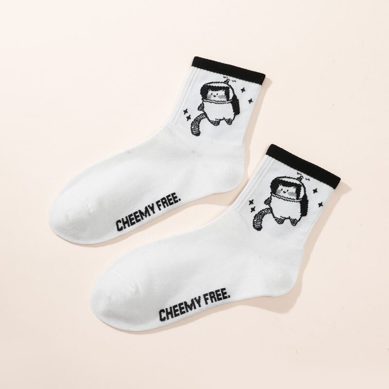 

Cartoon Crew Socks, Multicolor