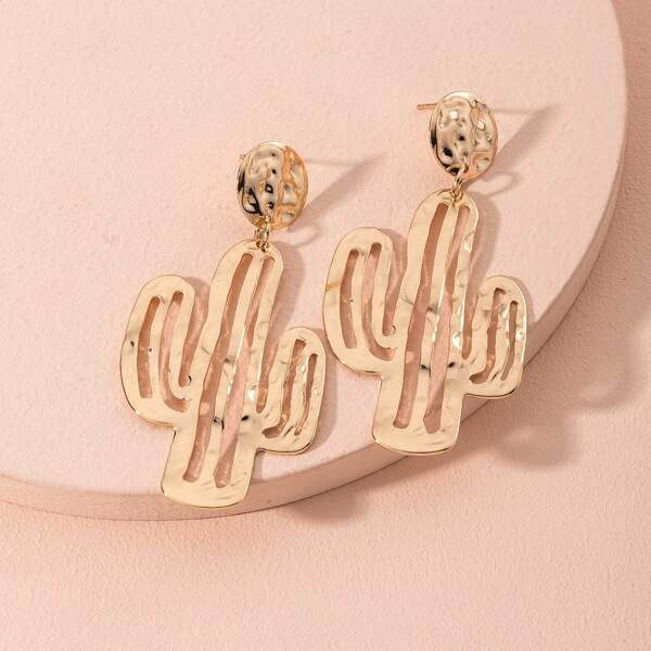 

Cactus Charm Drop Earrings, Gold