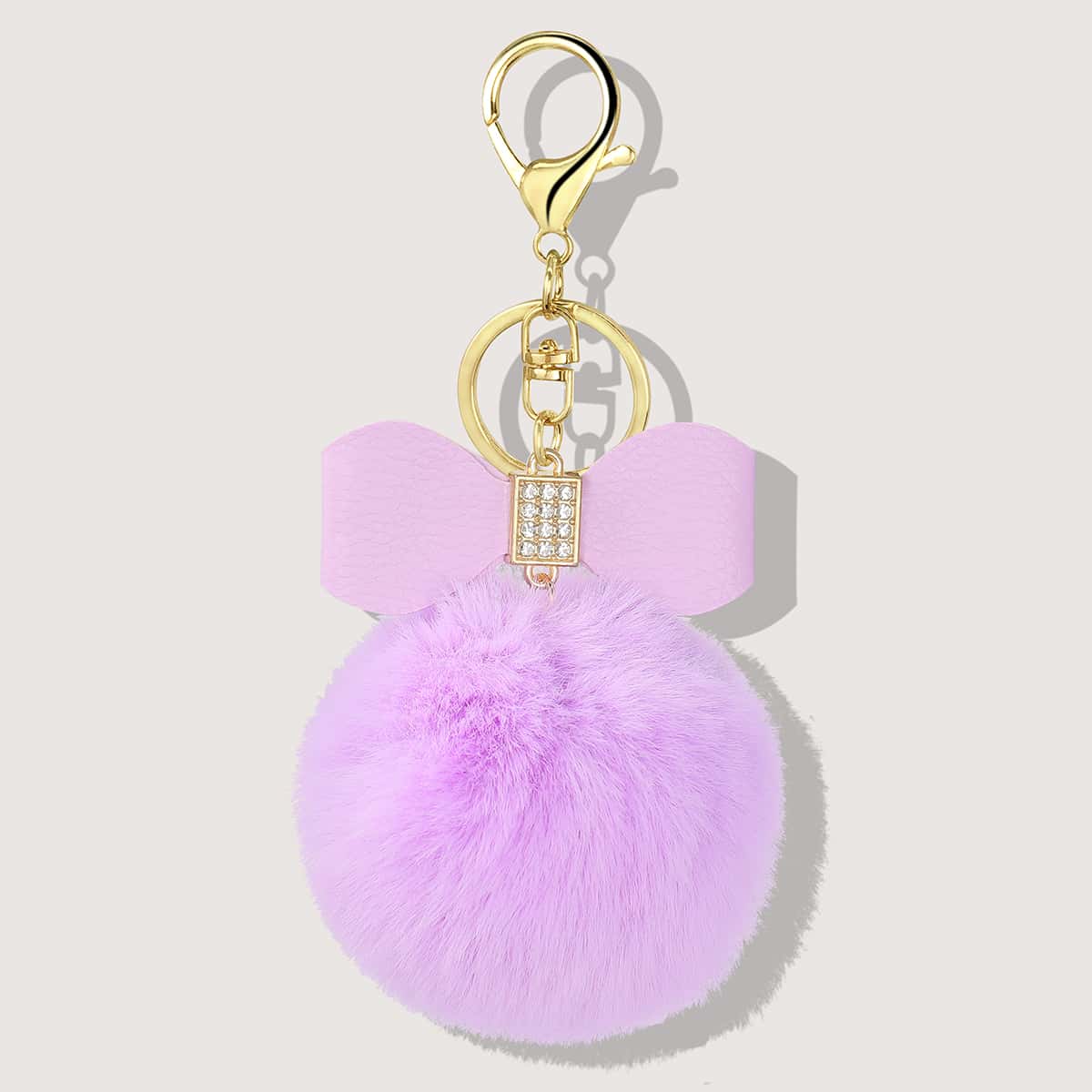 

Pom Pom Charm Keychain, Purple