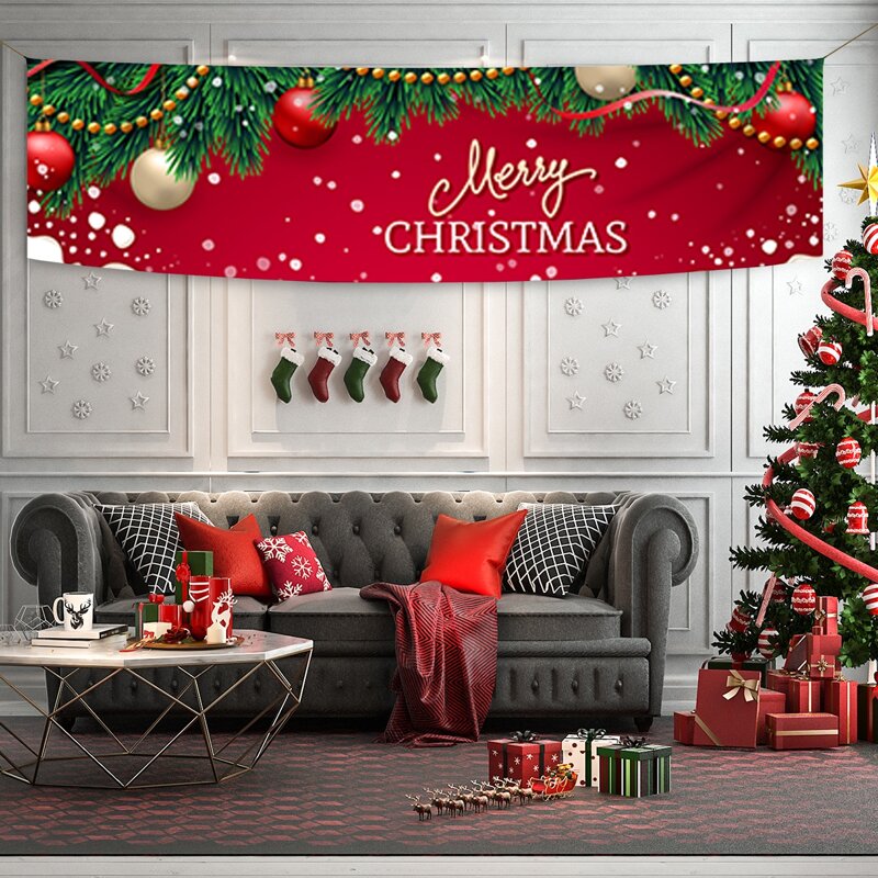 

1pc Christmas Decorative Banner, Multicolor