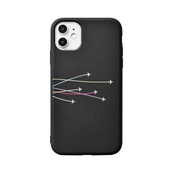 

Чехол для iPhone с принтом самолета, Чёрный
