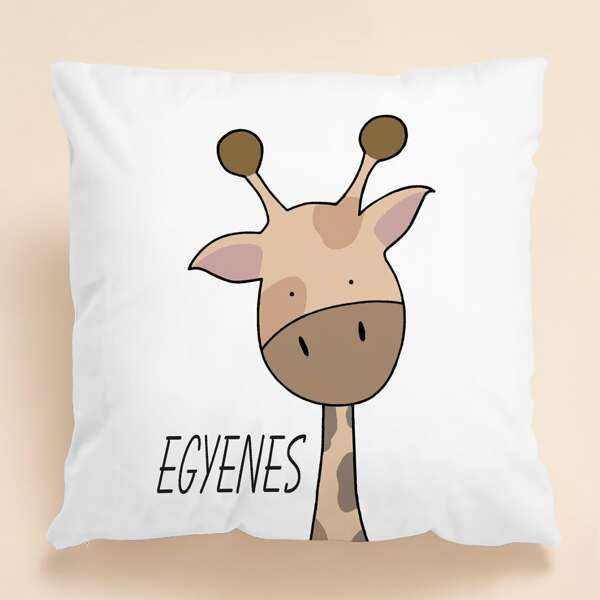 

Kids Cartoon Giraffe Cushion Cover Without Filler, White