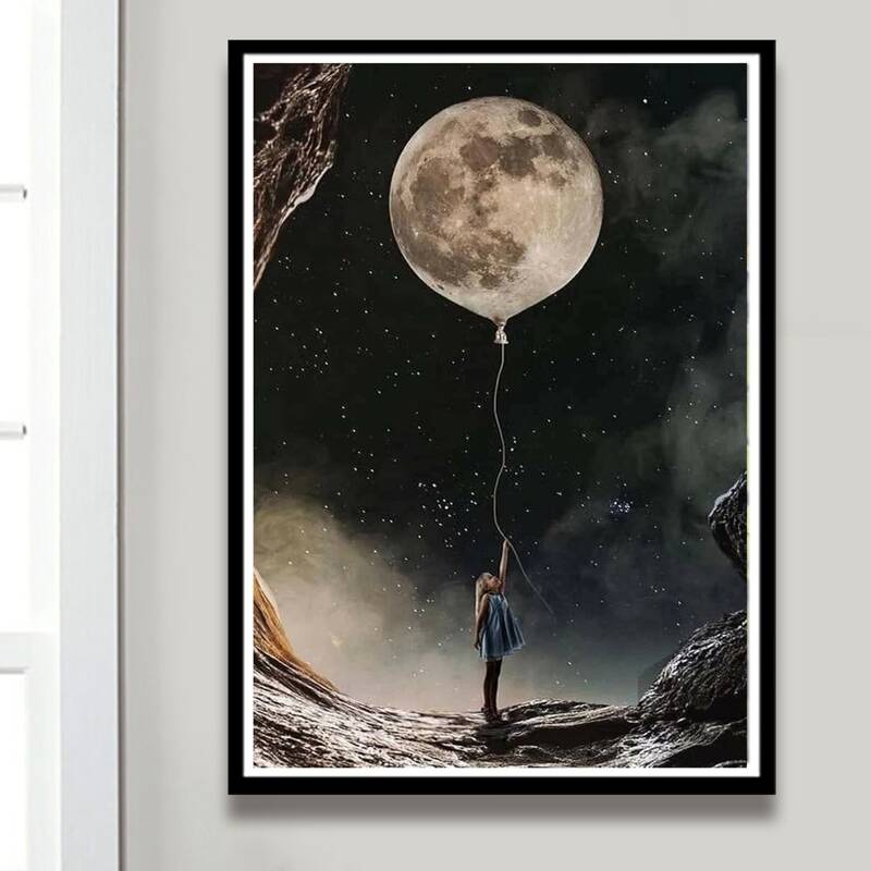 

Moon Print Diamond Painting Without Frame, Multicolor