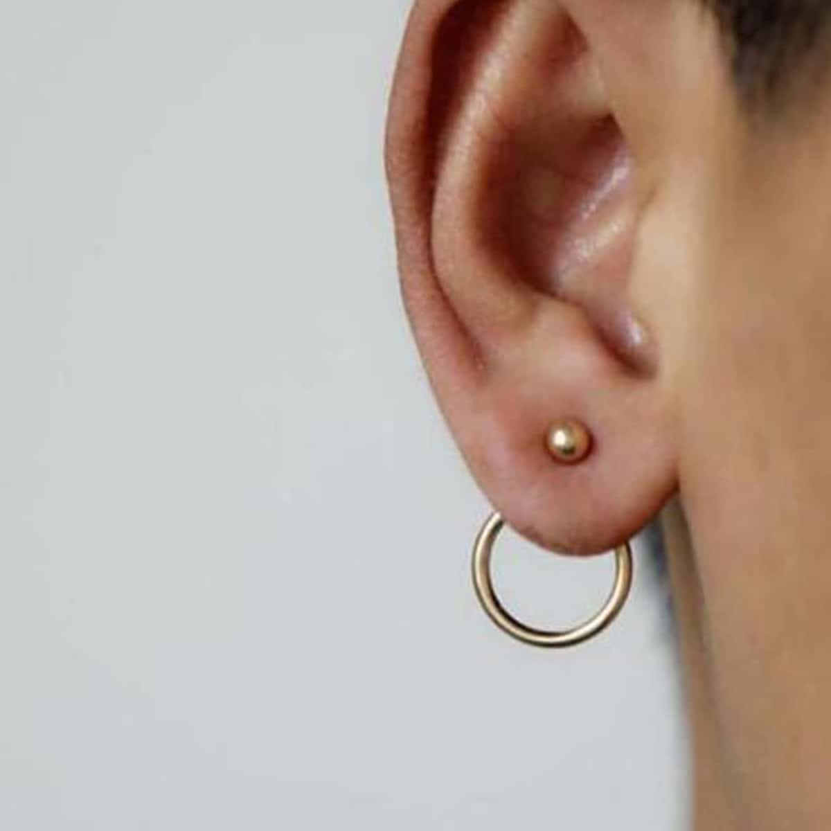 

Guys 1pair Ring Ear Jacket, Gold