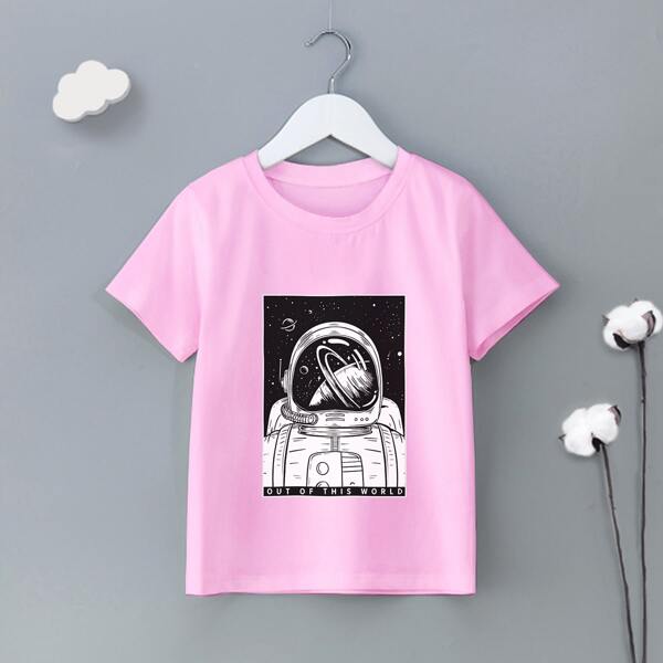 

Toddler Boys Galaxy And Slogan Graphic Tee, Pink