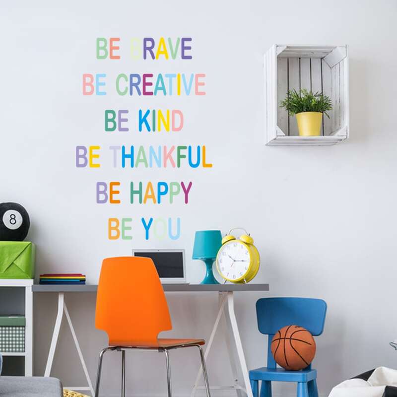 

Kids Slogan Graphic Wall Sticker, Multicolor