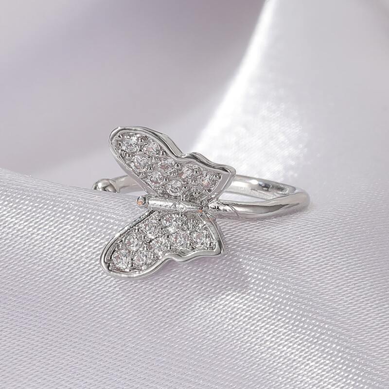 

1pc Rhinestone Butterfly Ear Cuff, Silver