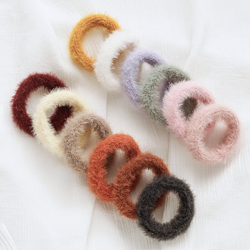

6pcs Random Fluffy Hair Tie, Multicolor