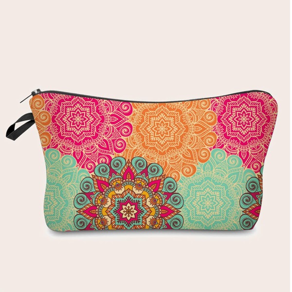 

Mandala Print Makeup Bag, Multicolor